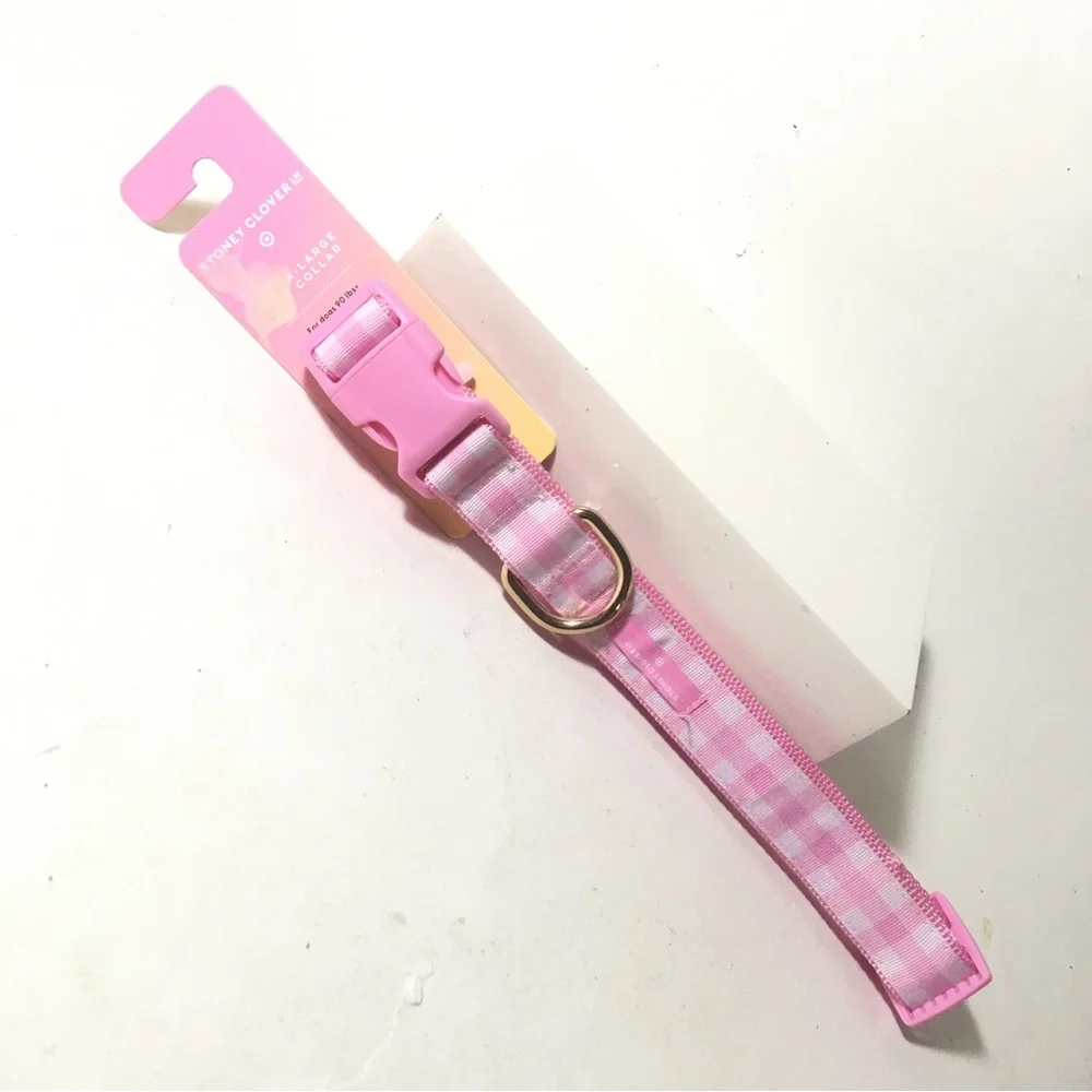 Stoney Clover Lane x Target Pink Gingham Dog Collar Size XL Extra Large